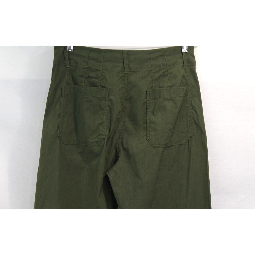 MAEVE The Colette Crop Wide Leg Pants Womens size 31 Olive Green Stretch Pockets - Picture 5 of 9